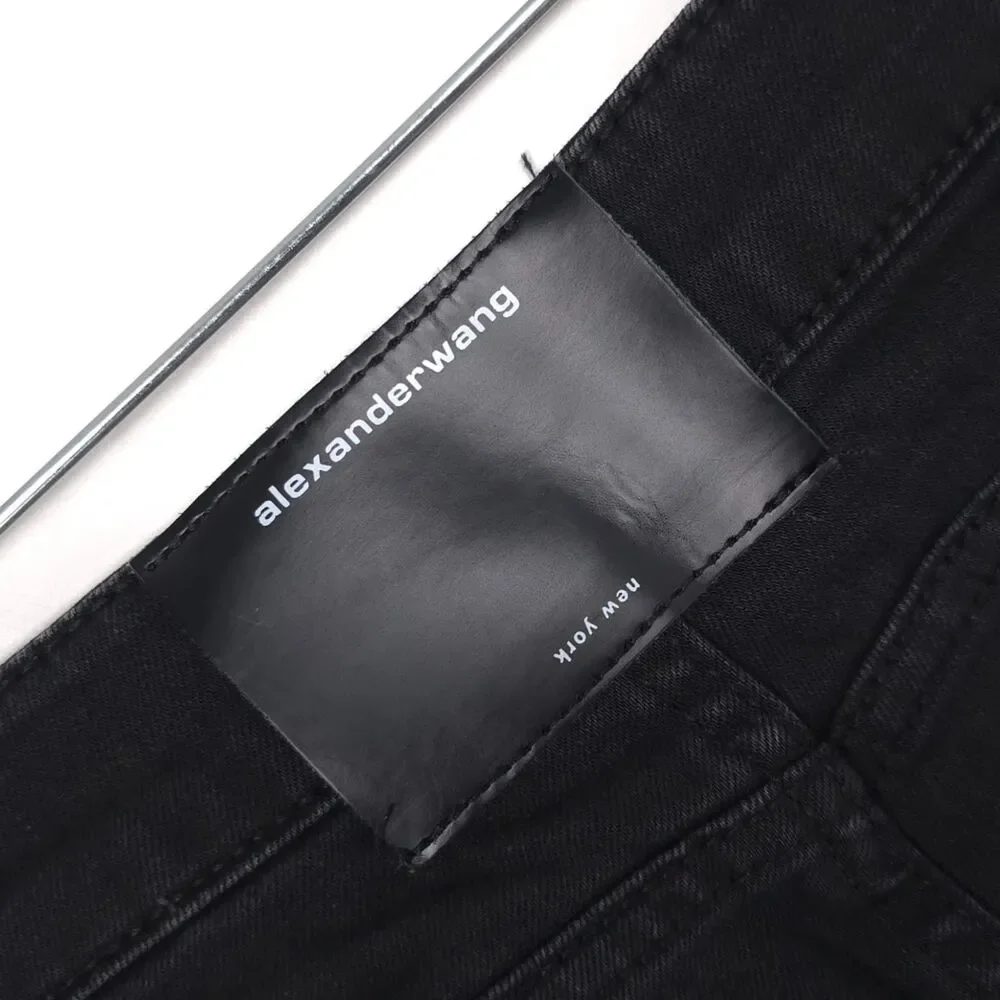 ALEXANDER WANG Jeans Bite High Rise Black Straight Leg Cotton USA Made Size 27